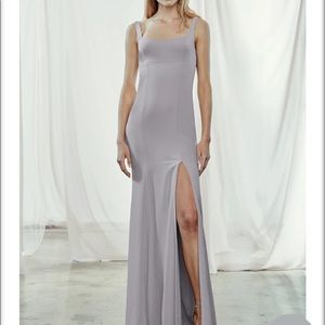 NWT Amsale Kenna Dress in platinum